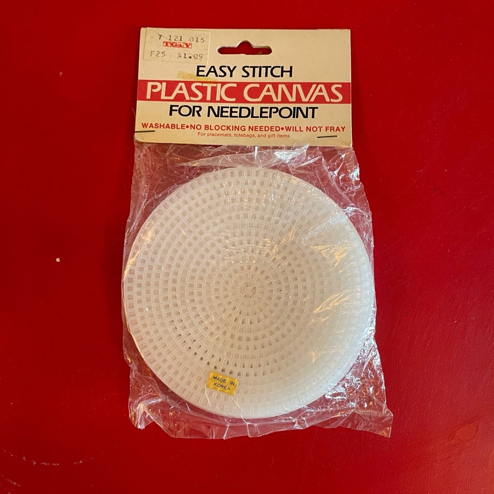 Vintage Easy Stitch Plastic Canvas For Needlepoint‎ 12 pieces 4" Circles